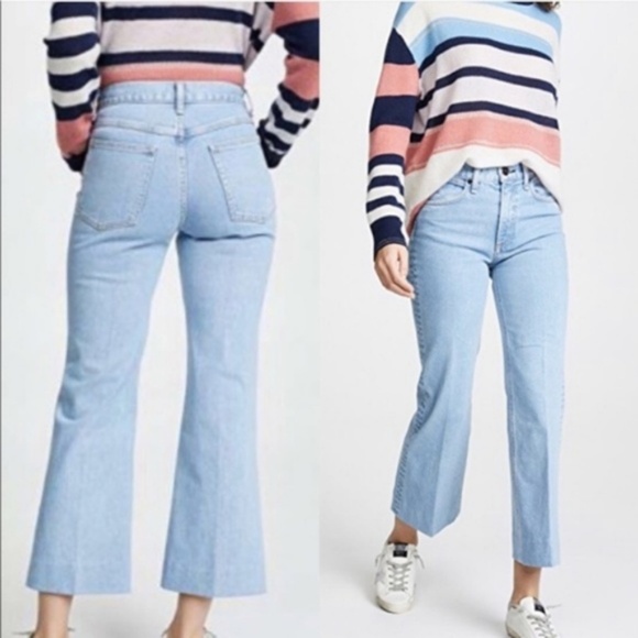Rag & Bone Justine High Waist Cropped Flare Jeans Light Wash 29 - Picture 1 of 7